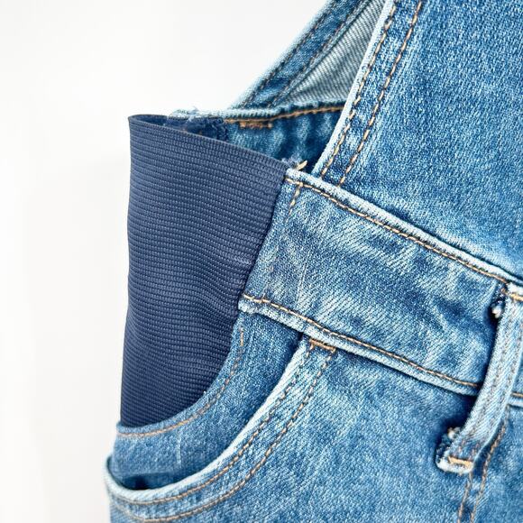 Old Navy Womens Elastic Side Maternity Straight Jeans Denim Overalls Size 2 Blue - Picture 5 of 10
